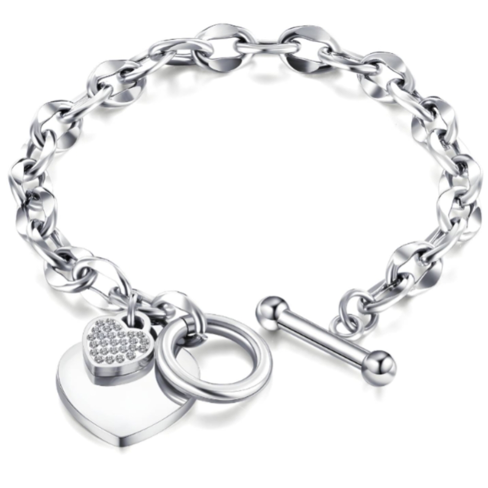 Heart Bracelet. New. Stainless Steel.